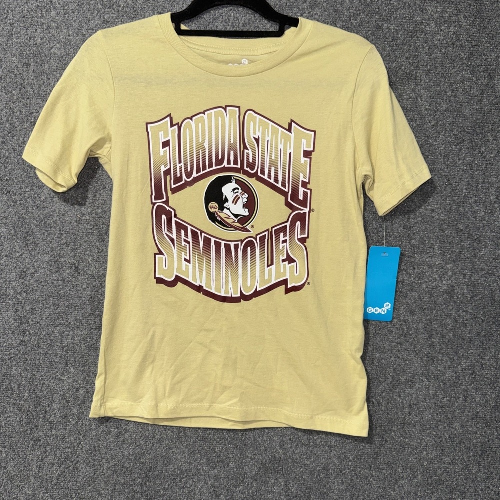 Florida State Seminoles Youth T-Shirt Size Medium 10/12 Kids Gold FSU Noles